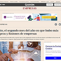 Agosto, el segundo mes del ao en que hubo ms compras y fusiones de empresas